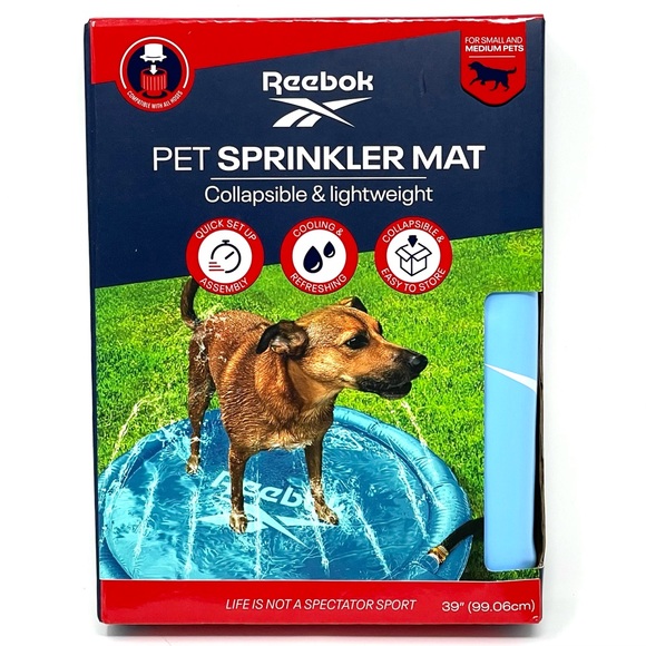 REEBOK Pet Sprinkler Mat For Dogs Cooling SIZE 39" For SMALL MEDIUM Breeds NEW - Picture 2 of 7